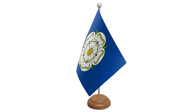 Yorkshire New Small Flag with Wooden Stand